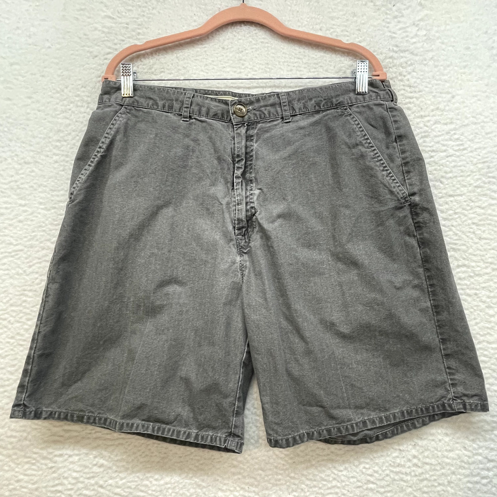 LL Bean Shorts Mens 34 Gray Bermuda Preppy Casual Faded Retro Outdoor Hiking